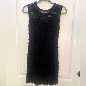 Black lace and ruffle dress